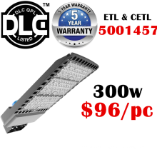 2018 nouveau DLC ETL Chine shenzhen fournisseur le plus bas prix 5 ans de garantie 60-300 w 130lm / w 300 watt conduit lampadaires